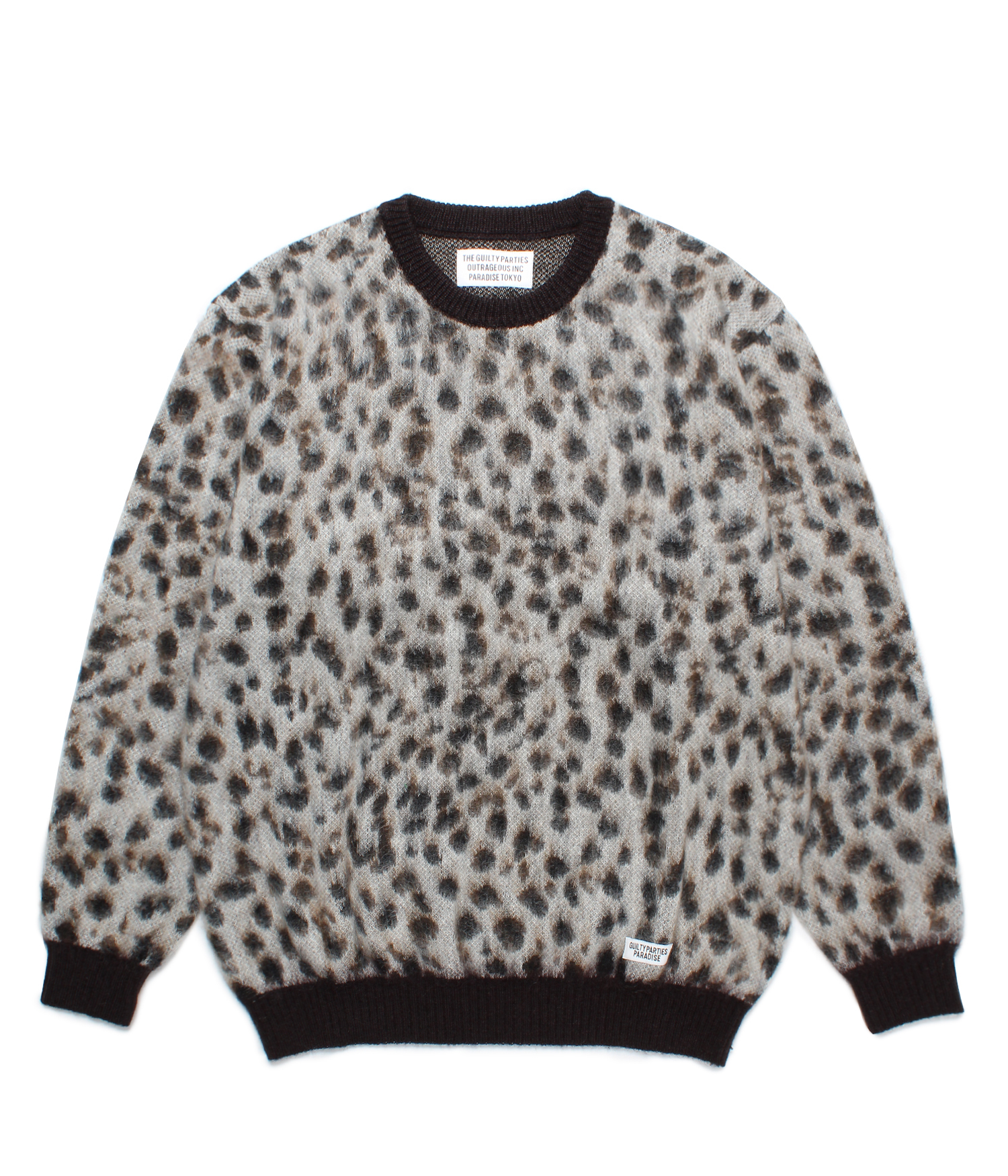 WACKO MARIA LEOPARD MOHAIR KNIT SWEATER-