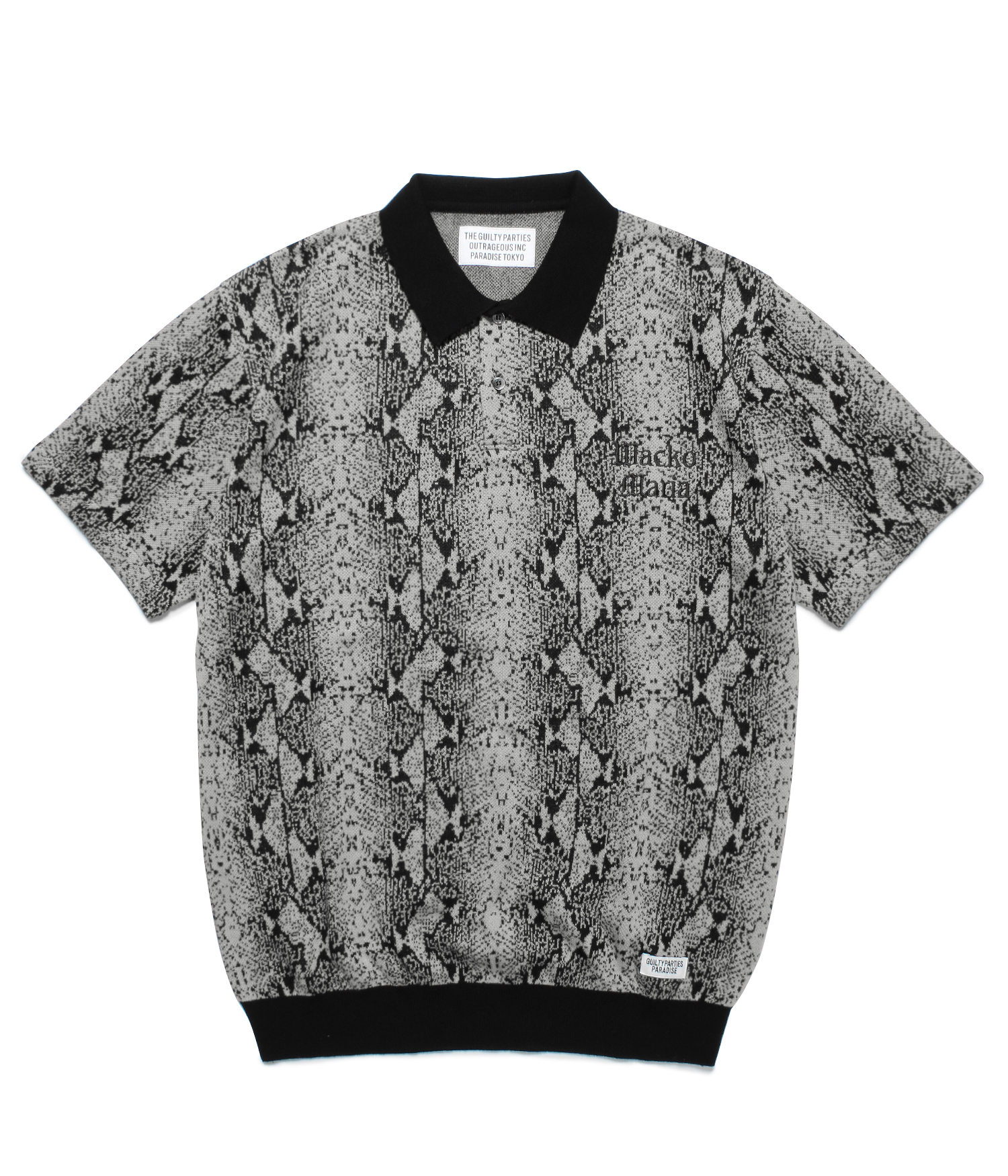 WACKOMARIA PYTHON KNIT JACQUARD POLO-