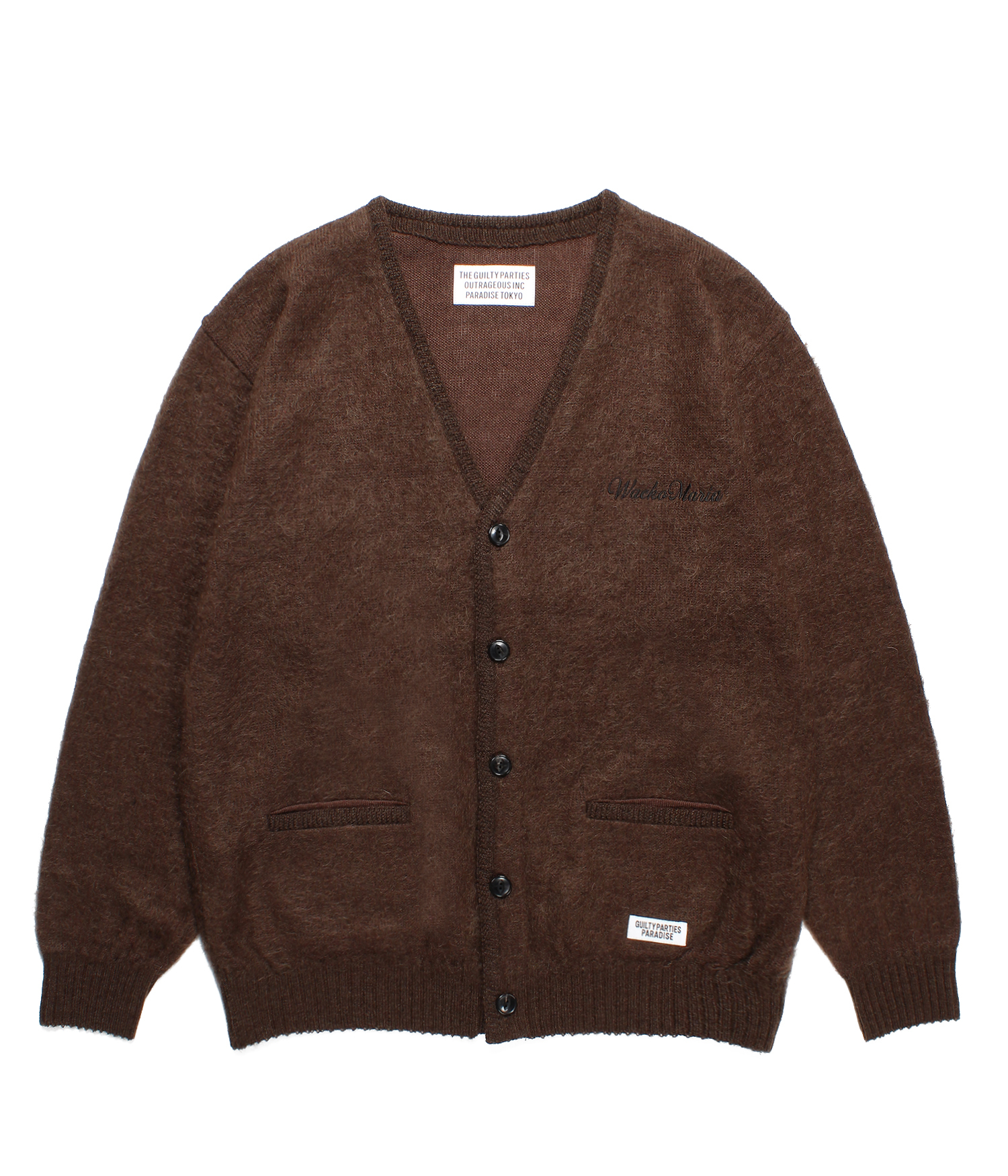 WACKO MARIA MOHAIR KNIT CARDIGAN brown-