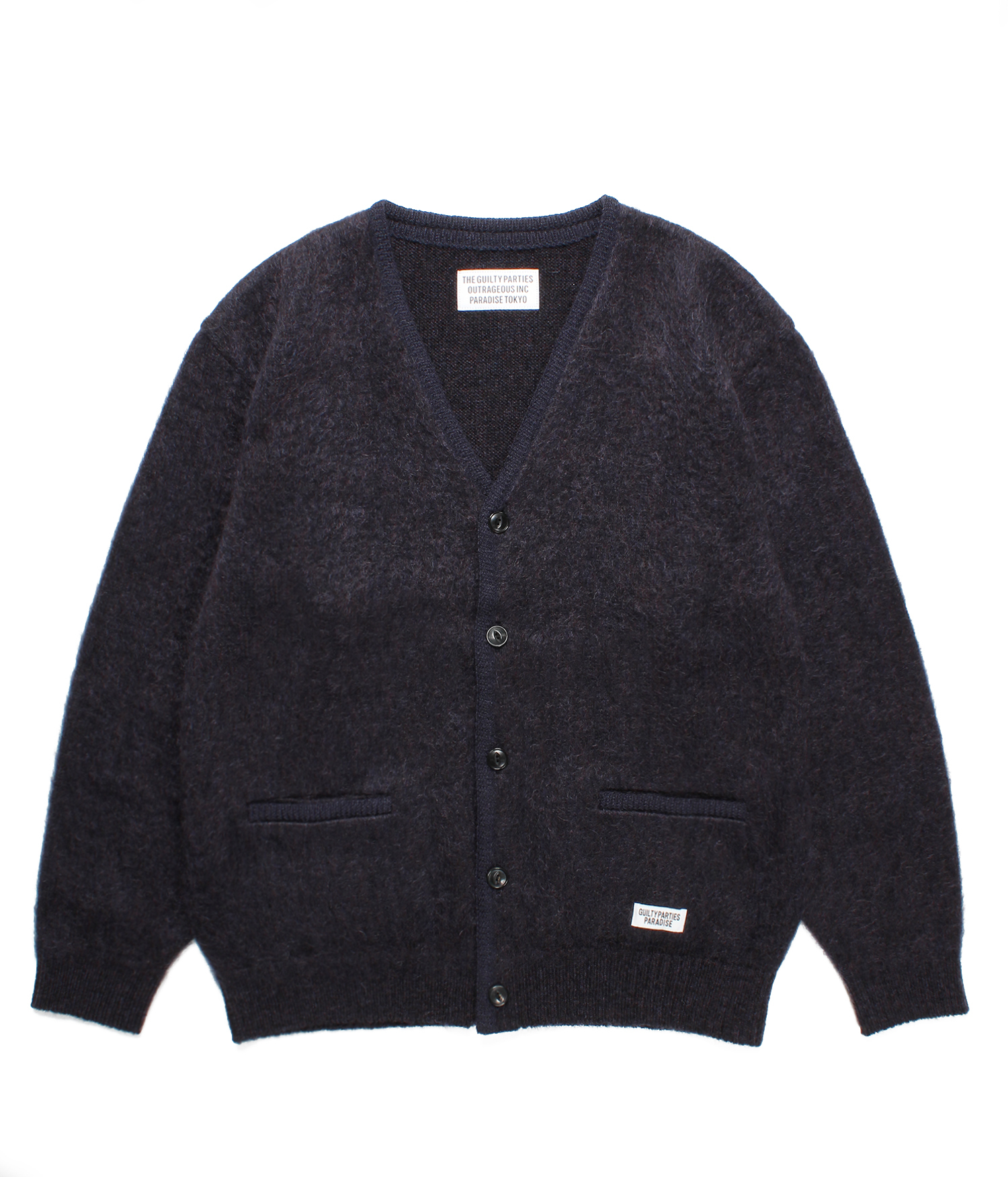 WACKOMARIA MOHAIRKNITJACQUARDCARDIGAN L - カーディガン